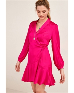 Атласное мини-платье спереди, розовый Next