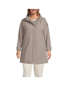Водонепроницаемый плащ больших размеров с капюшоном Squall, цвет Soft Taupe Lands' end