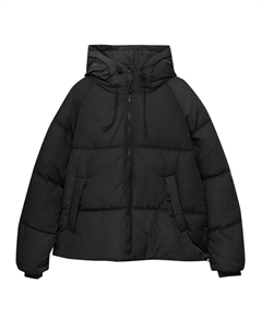 Куртка Hooded Puffer, черный Pull & bear