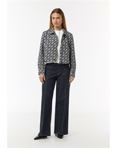 Топ MIT GEKNÖPFTEM STEHKRAGEN, белый Comma,