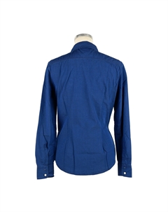 Элегантная голубая хлопковая блузка с белыми пуговицами Jacob cohen