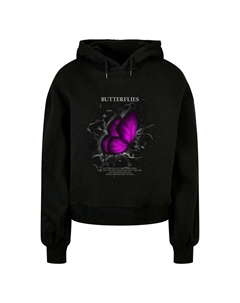 Толстовка с капюшоном BUTTERFLIES, черный Merchcode