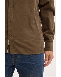 Рубашка на пуговицах стандартного кроя Corduroy, коричневый Solid