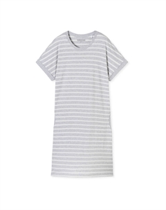 Ночная рубашка женская 95см - ночная рубашка, короткий рукав, хлопок, рисунок, цвет Grau/wei_ Schiesser