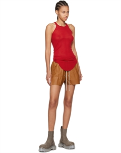 Оранжевые кожаные шорты Gabe Rick owens