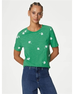 Футболка Shirt, цвет green/white Marks & spencer
