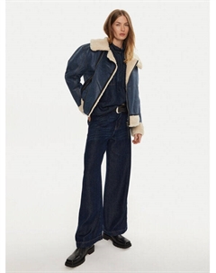 Шуба свободного кроя, синий Munthe