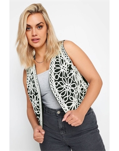 Жилет из 100% хлопка с ограниченной вышивкой, черный Yours curve