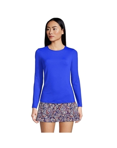 Рашгард с длинными рукавами Petite UPF 50, цвет Electric Blue Lands' end