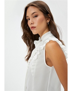 Блузка на пуговицах SLEEVELESS RUFFLE, кремовый Koton