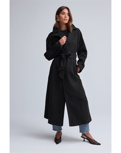 Длинное макси пальто с поясом, черный Next