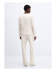 Длинная хлопковая пижама, бежевый Mango