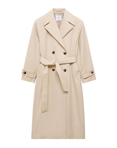 Тренч Between-Seasons Coat Angela, кремовый Mango