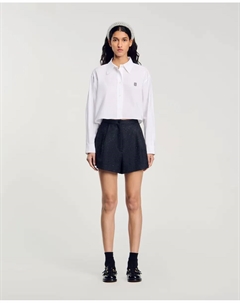 Женские короткие брюки с узором «елочка», темно-серый Sandro