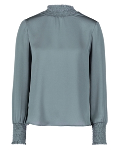 Блузка с присборенным воротником, синий Zero