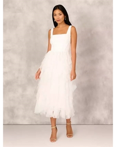 Платье Mesh Cocktail Midi, слоновая кость Adrianna papell