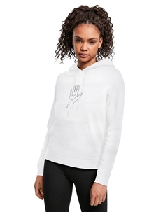 Толстовка с капюшоном PEACE SCRIBBLE HAND HEART WHITE BASIC , белый Merchcode