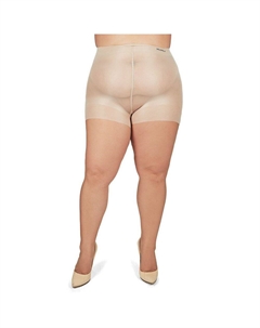 Прозрачные колготки с пышным верхом больших размеров на весь день, цвет City Beige Memoi