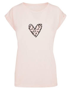 Футболка Shirt Valentines Day - Leopard Heart, пастельный розовый Merchcode