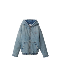 Куртка женская с капюшоном, светло-голубой Miu miu