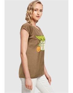 Футболка с принтом STAR WARS GROGU HALLOWEEN TRICK OR TREAT, оливковый Absolute cult