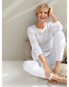 Свитер с круглым вырезом "Пуловер", белый Classic basics