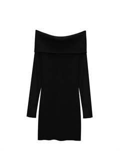 Вязаное платье, черный Pull & bear