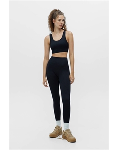 Бесшовные леггинсы в рубчик, черный Pull & bear