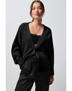 Кардиган в рубчик с рукавами «летучая мышь», черный Next