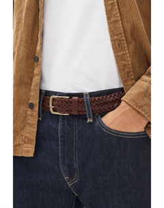 Широкий кожаный ремень, коричневый Next