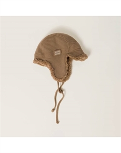 Шапка из шерсти кашемира и овчины, коричневый Miu miu