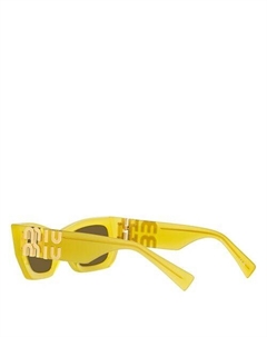 Прямоугольные солнцезащитные очки MU 09WS, 53 мм, цвет Yellow Miu miu