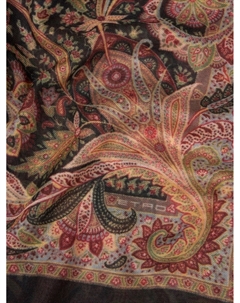 Кашемировый шарф с принтом пейсли, черный Etro