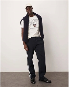 Футболка с логотипом varsity кремового цвета Gant