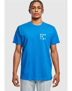 Футболка с принтом Never On Time, синий Merchcode