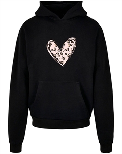 Толстовка с капюшоном Sweatshirt Valentines Day - Leopard Heart, черный Merchcode