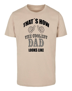 Футболка с принтом COOLEST DAD ROUND NECK, песочный Merchcode