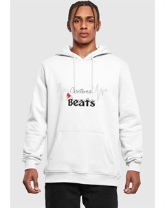 Толстовка с капюшоном CHRISTMAS BEATS HEAVY , белый Merchcode
