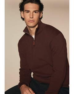 Джемпер ZIP NECK REGULAR FIT, коричневый Next