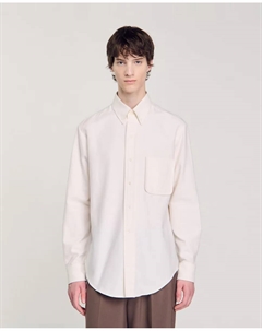 Оксфордская фланелевая мужская рубашка, белый Sandro