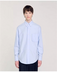 Оксфордская фланелевая мужская рубашка, синий Sandro