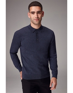 Трикотажная рубашка поло с длинным рукавом, голубой Next