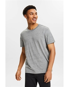 Футболка из хлопка с овальным вырезом, серый Esprit