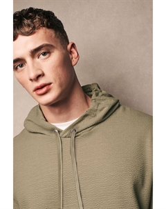 Толстовка с капюшоном из легкой текстурированной ткани сирсакер, серый Next