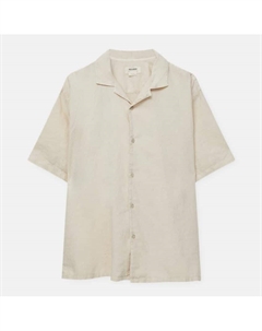 Рубашка Basic Short Sleeve Linen Blend, серо-бежевый Pull & bear