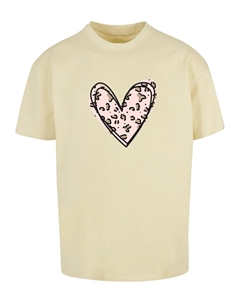 Футболка Valentines Day - Leopard Heart, пастельно-желтый Merchcode