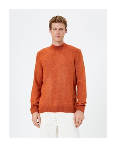 Базовый трикотаж Свитер Полуводолазка узкого кроя, оранжевый Koton