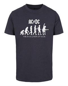 Рубашка ACDC - Evolution Of Rock, темно-синий Merchcode