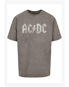 ФУТБОЛКА ОВЕРСАЙЗ С ЛОГОТИПОМ ACID WASHED Acdc, Футболка с принтом темно-серый Merchcode