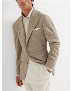 Кашемировый пиджак, нейтральный цвет Brunello cucinelli